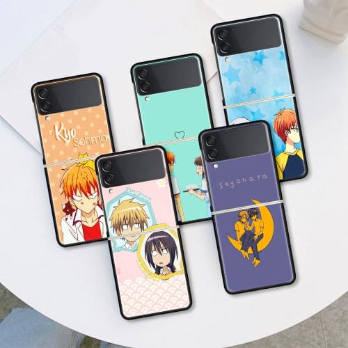 Cell Phone Housing For Samsung Galaxy Z Flip 3 5G Case Fruits Basket Japan Anime Shell Luxury Cover ZFlip Black Hard PC Coque