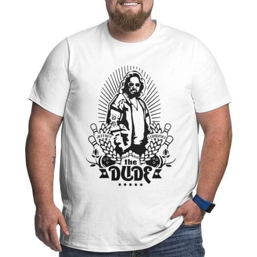 The Dude The Big Lebowski T-Shirt Men Dude Jeff Bridges Abide Big Tall Tees T Shirts Plus Size Big Size Large 4XL 5XL Clothing