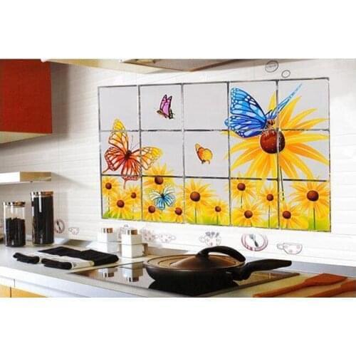Decor Home Kitchen Room Anti Oil Wall Sticker Mural Art Foil Decal Wallpaper Prevent Fumes Easy to Clean