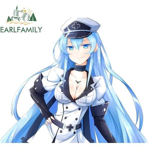 EARLFAMILY 13cm x 11cm for Akame GA Kill Esdeath Anime Car Stickers and Decals JDM Waterproof Motorcycle Vinyl Car Assessoires