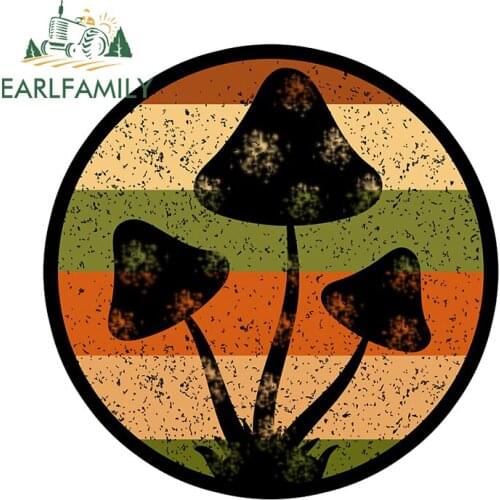 EARLFAMILY 13cm x 13cm for Mushroom Mycology Car Stickers Simple Funny Decals Cute Anime Vinyl Material Custom Printing