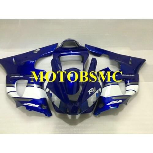 Exclusive Motorcycle Fairing kit for YAMAHA YZFR1 00 01 YZF R1 YZF1000 2000 2001 ABS Plastic white blue Fairings set+Gifts YB53
