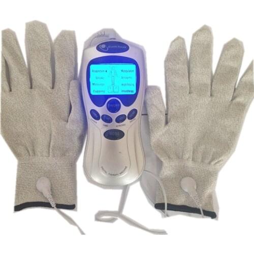 Electronic Pulse Therapy Massage with Conductive Electrode Gloves Physiotherapy Tens Unit Muscle Stimulator