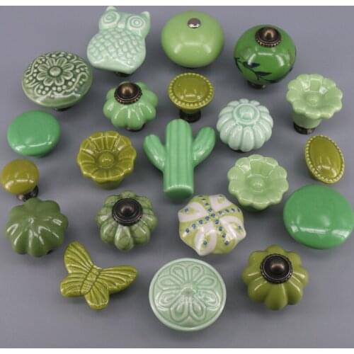 1PC Europe Ceramic Knobs for Cabinet Cupboard Drawer Locker Retro Furniture Kitchen Pull Handles wooden cases knobs
