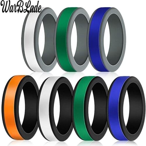 Hypoallergenic Crossfit Flexible Sports Rubber Finger Ring For Men Women 10Color Combinations Can DIY Change Color Silicone Ring