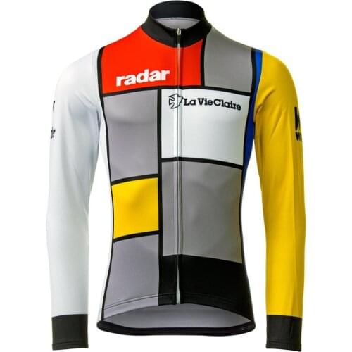 Classical RETRO Winter Thermal Fleece or Thin New Long Sleeves Cycling Jersey OSCROLLING