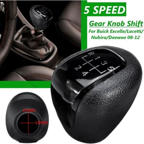 Car 5 Speed Leather MT Gear Shift Knob Manual For Buick Excelle Lacetti Nubira Daewoo 2008-2012 For Chevrolet AVEO POMO 2009 -13