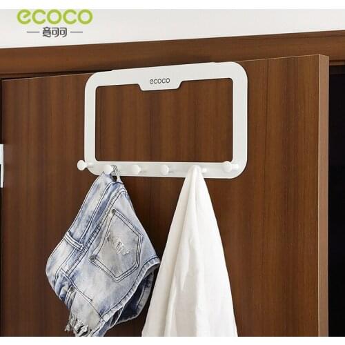 Ecoco Hook Behind The Door, Nail-free Hook, Cabinet Door Back by Hanger, Towel Hooks, Over Door Hooks for Clothes Hats Keys