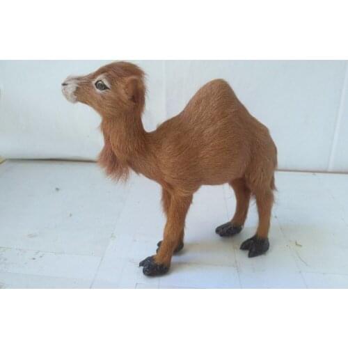 Cute simulation camel model polyethylene&fur brown camel doll gift about 15x14cm 1400