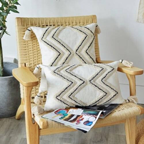 Morocco INS Style Cushion Cover Retro Embroidery Tufted Geometric Throw Pillows Case Home Decor Sofa Bed Decorative Pillowcase