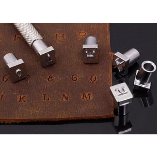 Newly Carving Leather Seal Letters Alphabet Number Logo Stamp Handmade Durable DIY Tool Leather Digital Letter Printing Punch