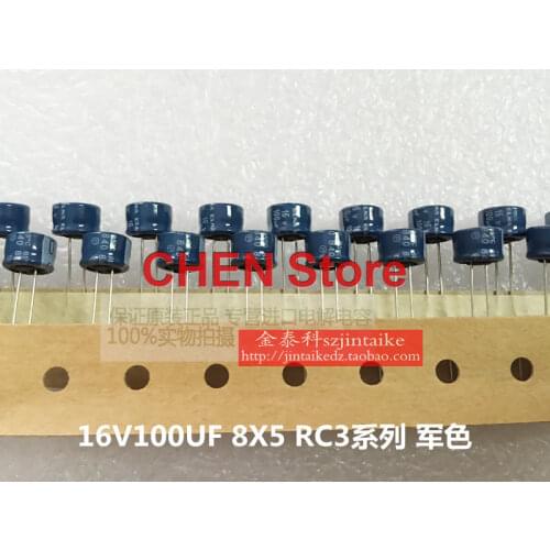 20PCS NEW ELNA RC3 16V100UF 8X5MM audio electrolytic capacitor 100uF/16V blue rc3 100uf 16v Ultra small volume