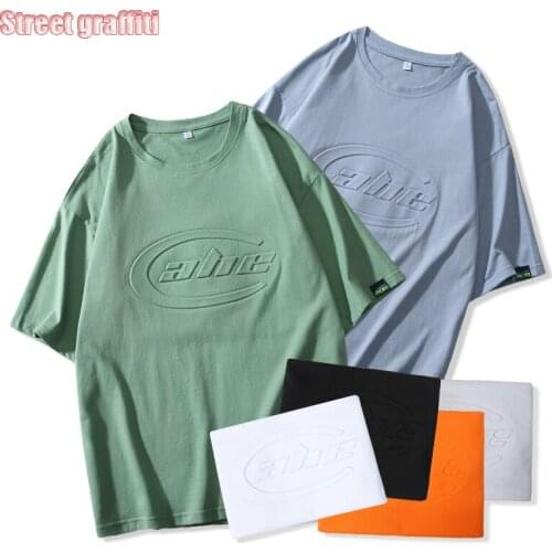 Couple Hip-Hop Summer Men T-shirt 2021 new cotton Causal Fashion O-neck clothes print Loose Tees Harajuku Short sleeve T-shirt