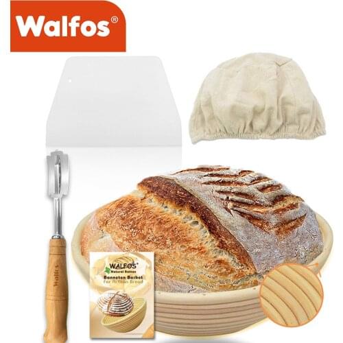 WALFOS Natural Rattan Fermentation Wicker Basket Country Baguette French Bread Mass Proofing Baskets Dough Banneton Baskets