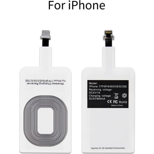 Wireless Charger Receiver for iPhone for Type C Fast Qi Charging Adapter Pad for Samsung Micro USB Mobile Phone