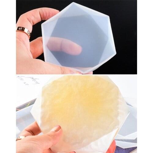 R58E 3Pcs Silicone Resin Molds Rectangle Hexagon Epoxy Casting Molds Diamond Multi-Faceted Molds for Making Coaster Paperweight