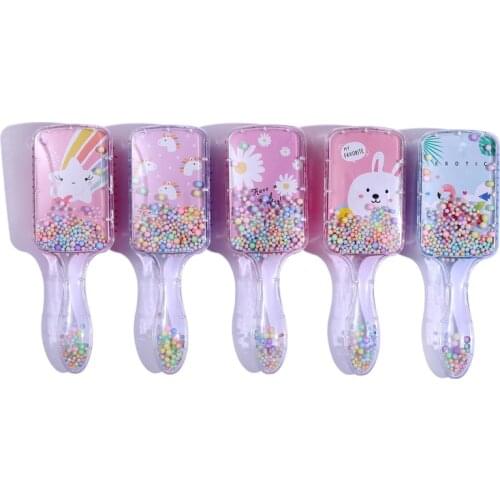 Flamingo Unicorn Hair Brush Cartoon Print Air Cushion Comb Transparent Scalp Massage Hair Comb Pony Comb Detangling Hair Brush