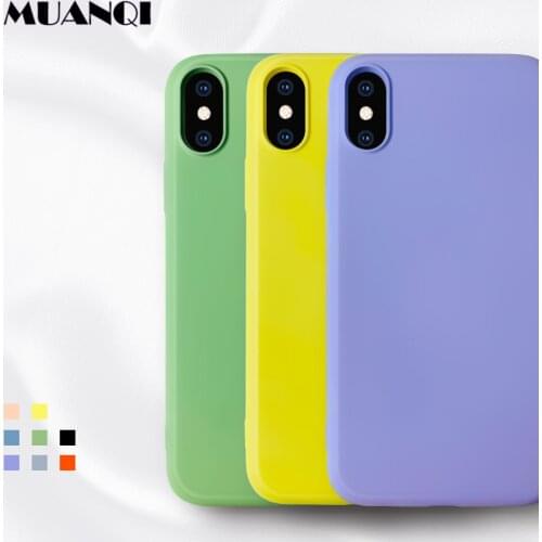 Luxury Simple Liquid Macaron silicone case For iphone 6 6s 7 8 Plus X XS XR XS MAX cute soft candy color cover cases Funda Coque