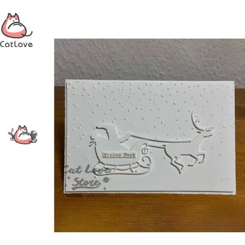Santa Sleigh Deer Christmas Metal Cutting Dies Scrapbooking Stencil Die Cuts Card Making DIY Craft Embossing New Dies For 2019