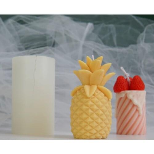 Pineapple Candle Silicone Molds DIY Summer Tropical Fruit Aromatherapy Plaster Resin Soap Molds Home Decoration