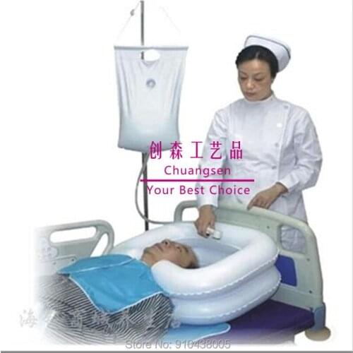 Foldable inflatable shampoo hair washing basin,post-surgical patient care wash tank,hospital care hair washing basin
