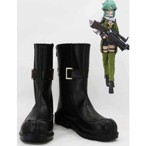 Sword Art Online II Phantom Bullet Asada Shino Sinon Cosplay Shoes Boots For Adult Halloween Party Cosplay Boots Custom Made