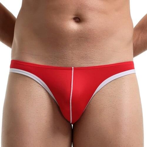 Man Sexy Bikini Swimming Trunks Mens Ice Silk Brief Mans Sexy Solid Seamless Underwear Breathable Smooth Briefs Soft Panties