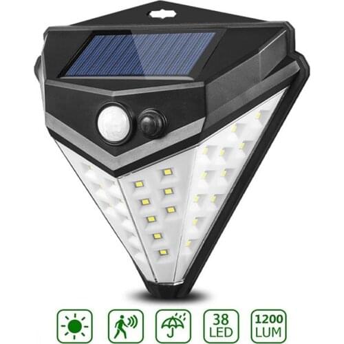 38LED Solar Light Outdoor Motion Sensor IP65 Wall Lamp Waterproof 3 Mode Garden Solar Wall Light For Garden Street Night Lights