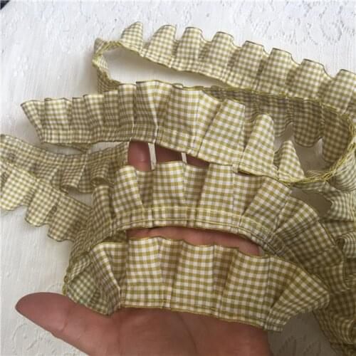 10meter High quality plaid fold pillow sofa curtains pet doll skirt ruffles to make clothes lace accessories