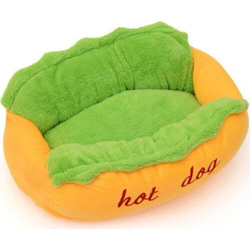 Funny Cute Hot Dog Bed Winter Warm Pet House Creative Removable Sofa Cushion Puppy Cat Soft Sleeping Mat Cozy Dogs Nest Kennel