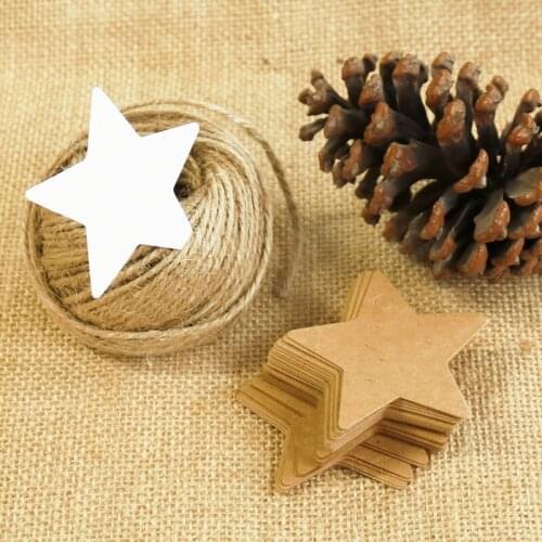 100pcs Star Shape Kraft Paper Tags Wedding Birthday Christmas Party Favor Tags DIY Garment Cloth Lables Price Hang Tags