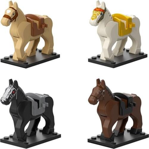 2021 Animal World Military Series Horse Dinosaur Dragon MOC Accessories Atiocn Figures DIY Building Blocks Bricks Toys Gifts
