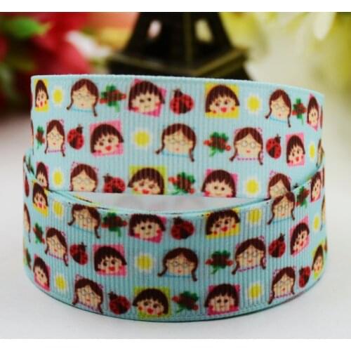 22mm 25mm 38mm 75mm Ruban satin Chibi Maruko Chan Cartoon printed Grosgrain Ribbon Bow X-00893 10 Yards