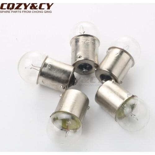 5PC Indicator 6V 10W BULB BA15S G18 White for Motorcycle Scooter Kart ATV 50cc 100cc 125cc 150cc 200cc 2T 4T