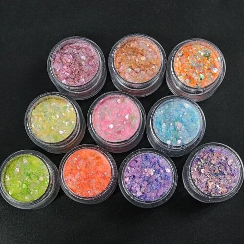 50g Holographic Glitter Sequins Chunky Mixed Size Sparkly Gradient Flakes DIY Slices Manicure Eye/Face Mermaid Tears Glitter