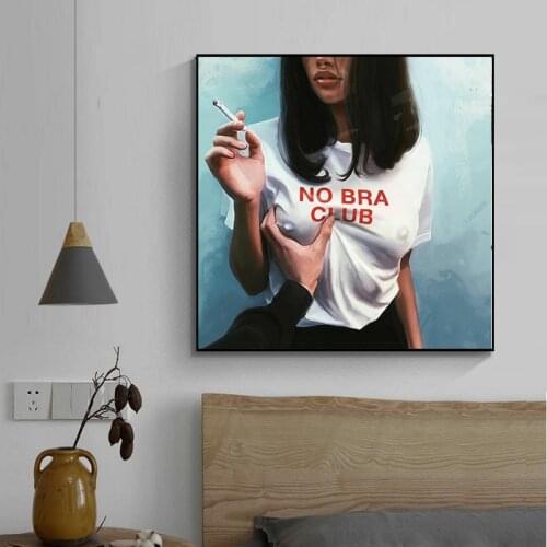 Abstract No Bar Club Girl Canvas Paintings On the Wall Art Posters And Prints Modern Bad Girls WaLL Pictures For Living Room