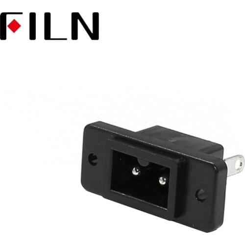 AC-15 AC 250V 2.5A IEC320 C8 Male 2 Pins Power Inlet Socket Panel Embedded