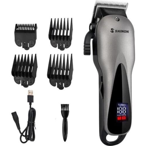 Cordless hair trimmer rechargeable hair clipper haircut machine LCD display oil head clipper bald head clipper