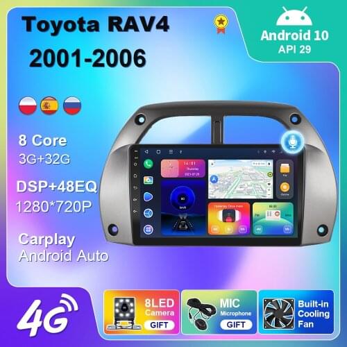 4G WIFI Android 10 For Toyota RAV4 RAV-4 Car Radio Multimedia GPS Navigation Car Android Auto Carplay Camera 2din No DVD Player