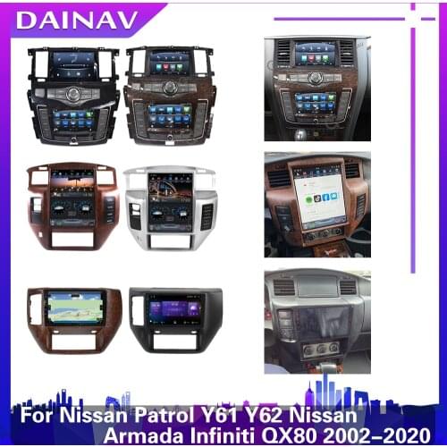 2din Android Car Radio For Nissan Patrol Y61 Y62 Nissan Armada Infiniti QX80 2002-2020 car GPS navigation tape recorder vertical