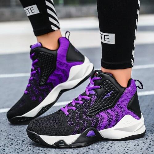 Boys Basketball Shoes New Fashion High Top Mesh Breathable Kids Jordan Shoes Children Damping Basketball Sneakers Students Boots