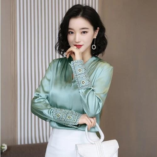 BIBOYAMALL Women's Shirts With Embroidery