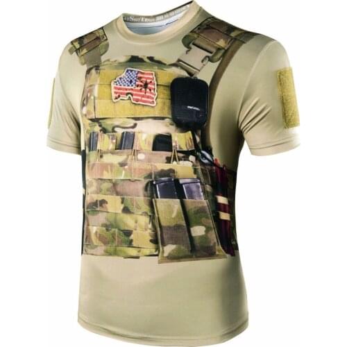 Outdoor Quick Dry Tactical Sport T-Shirt Military 3D Pattern Python Camouflage Round Neck Riding Cycling Breathable T Shirt