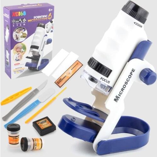 Children Biological Microscope Microscope Kit Lab LED 60X-120X Home School Science Educational Toy Gift For Kids Child 's