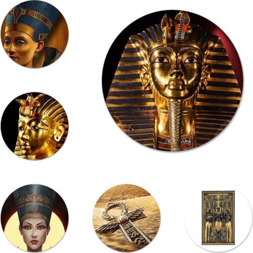 Egypt Nefertiti Anubis Ankh Icons Pins Badge Decoration Brooches Metal Badges For Backpack Decoration