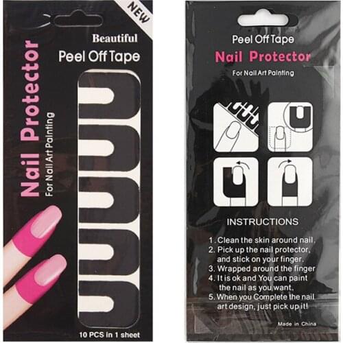 Environmental Nail Anti-spill Sticker Anti-spill Nail Polish Paint Varnish Peel Off Tape Finger Cover U-shaped Sticker Nail Tool