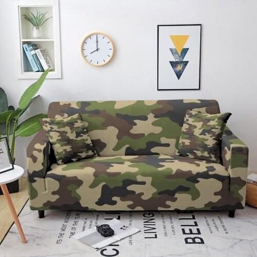 Elastic Sofa Cover Camouflage Couch Cover Sofa Slipcover Corner Sofa Covers for Living Room Sofa Protector Covers for sofas