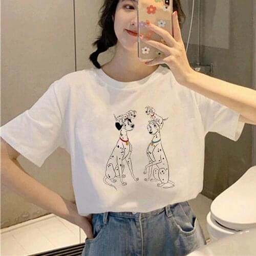 Disney 101 Dalmatians Women Plus Size Cartoon Ladies Clothes Spotted Dogs Graphic Tee Tshirt Women Female Top Clothing T-shirt