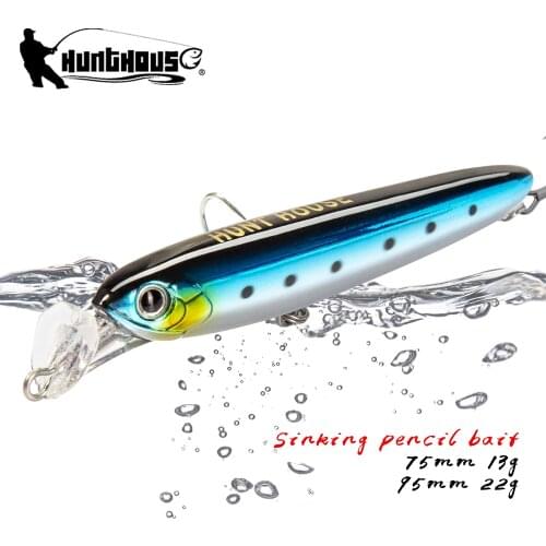 Hunthouse Rocket 95 Minnow pencil lures 75 95mm 13g 22g sinking baits Artificial bait stickbaits fishing seabass bluefish bonito