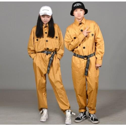 New Hip Hop Dance Costumes Adults Retro Tooling Jumpsuit Jazz Team Performance Clothing Street Dancing Wear Stage Outfit DN5388